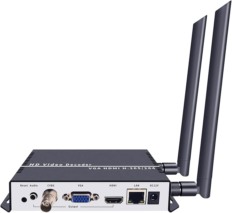 ISEEVY WiFi H.265 H.264 4K 1080P Video Decoder with HDMI VGA CVBS Output Support RTMP SRT RTSP UDP HTTP
