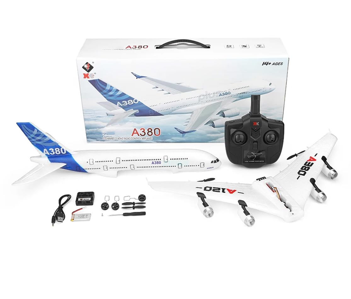 efaso Aereo RC A-120 Aereo telecomandato in robusto materiale EPO con sistema di stabilizzazione Aereo telecomandato a 3 canali con 2,4GHz Rc Aereo passeggeri