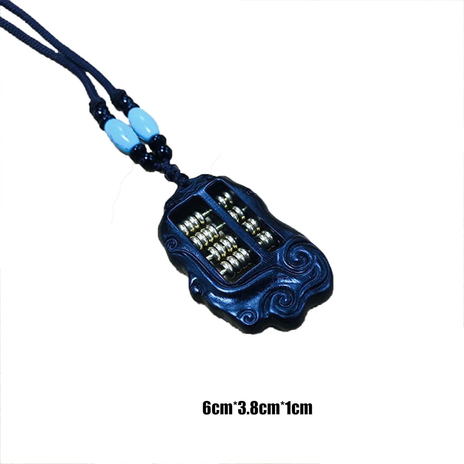 Wooden Abacus Pendant Necklace Retro Sweater Chain Art Pendant Collection Decoration Black