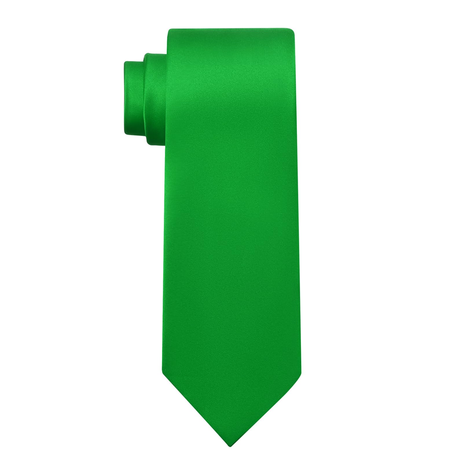 KOOELLE Men's Tie Solid Pure Color Plain Formal Green Ties For Men