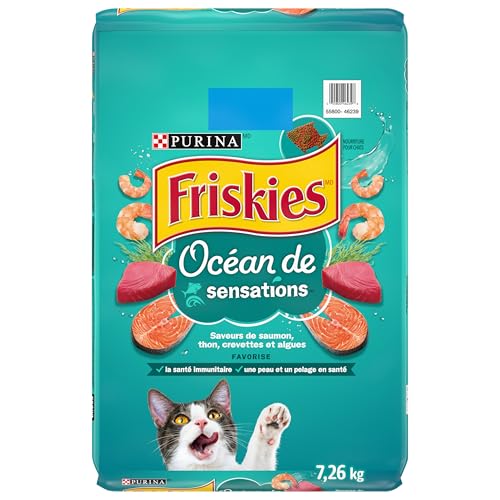 Friskies Seafood Sensations Dry Cat Food, Salmon, Tuna, Shrimp & Seaweed - 7.26 kg Bag - Image 3