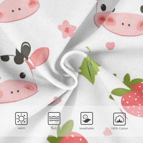 Wusikd Cute Cow Boys' Underwear Cotton Strawberry Boys Briefs Soft Toddler Underwear 2T3