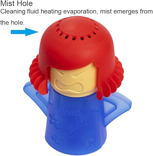 Miniatura 3 de Aivwis Limpiador de microondas Angry Mom, limpiador a vapor de microondas Mad Mama, solo tienes que añadir vinagre y agua, limpia fácilmente la