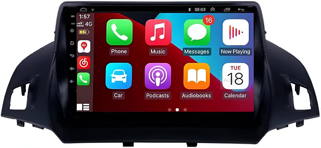 Radio samochodowe Android 14 - Ford Kuga/C-Max 2011-2016, Apple CarPlay i Android Auto, dotykowy panel dotykowy 9 kanałów, system multimedialny HD bez folii | Wi-Fi, RDS, DAB+