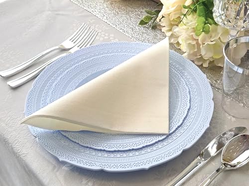 Platos desechables vintage Chateau en azul, pack 240 piezas miniatura 6