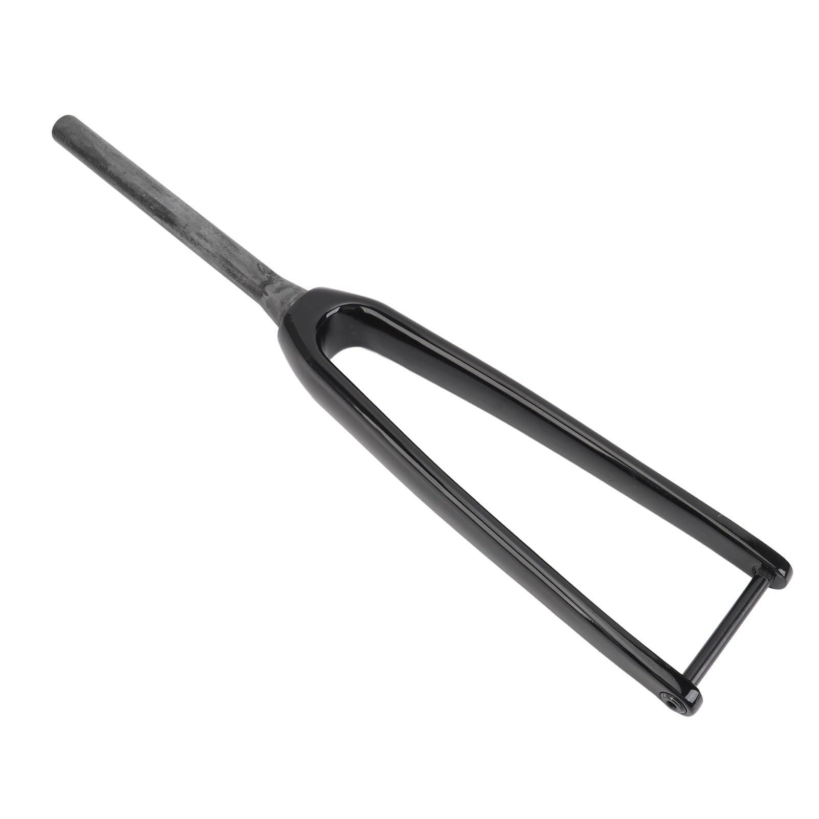 Fahrrad-Vorderradgabel aus 3K-T800-Kohlefaser, 100 x 12 mm Steckachse, 1-1/8 Zoll Durchmesser, 45 mm versetzte flache Scheibenbrems-Vorderradgabel (Glänzend)