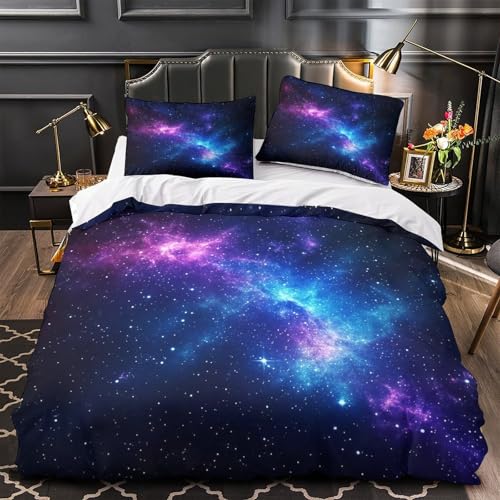 Housse de couette cosmique 3D douce et résistante pour couple