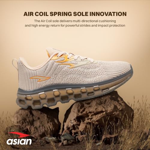Image of ASIAN Powerplay-29 Men's Running Shoes | Fire-Pattern Design with HexaFlow TPU Sole | Fish-Scale Yarn Upper Shoe | Premium Athletic Sporty Sneakers
