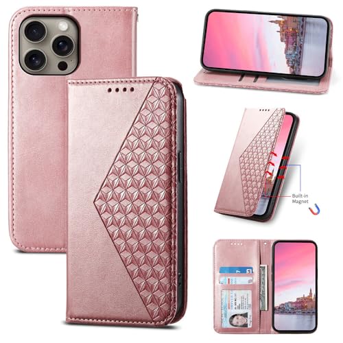 Étui iPhone 14 Pro rose en cuir pour simplifier vos sorties urbaines