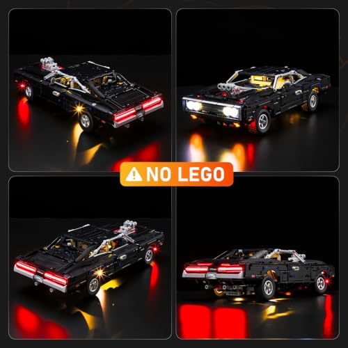 Image of LIGHTAILING Led Light Compatible with Lego-42231 Fast and Furious Dodge Charger R /T - Easy Install, Hidden Wiring, Home Decor & Gift-Ready (Model Not Included)