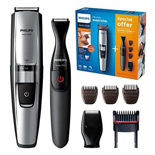 Philips BT5205/85, Tondeuse barbe Series 5000 avec guide de coupe dynamique et tondeuse de précision supplémentaire