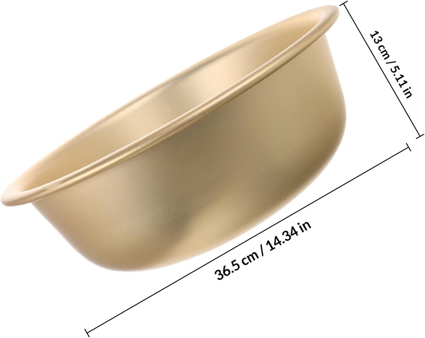 YARNOW Yellow Aluminum Mixing Bowl 36cm Thickened Deep round Kitchen Wash Basin Multifunctional Vegetable and Fruit Washing Container for Household Use
