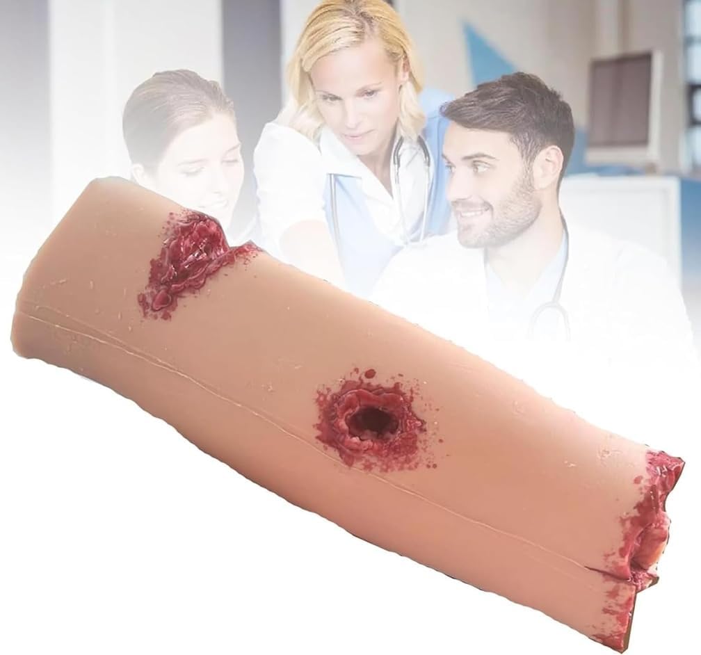 Calf Wound Packing Wound Trainer Model Wound Packing Trainer, Stop The Bleed Training Kit, 4 Simulated Wounds, First Aid Suture Trainer, Reusable, for Classes Education