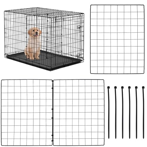 2PCS Dog Crate Divider Panel with Ties 13.7 x 17.7 Inch Adjustable Metal Pet Kennel Divider Adjustable Width up to 27(Dog Crate NOT Included)