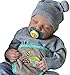 XRDSHY 48cm Puppe Reborn-Babys Puppen Lebensecht Mädchen Vollsilikon Reborn-Puppe Baby Babys Silikon Ganzkörper Zwillinge Die Sehr Echt Aussehen Sachen Echte Korper Madchen Und Junge,Madchen