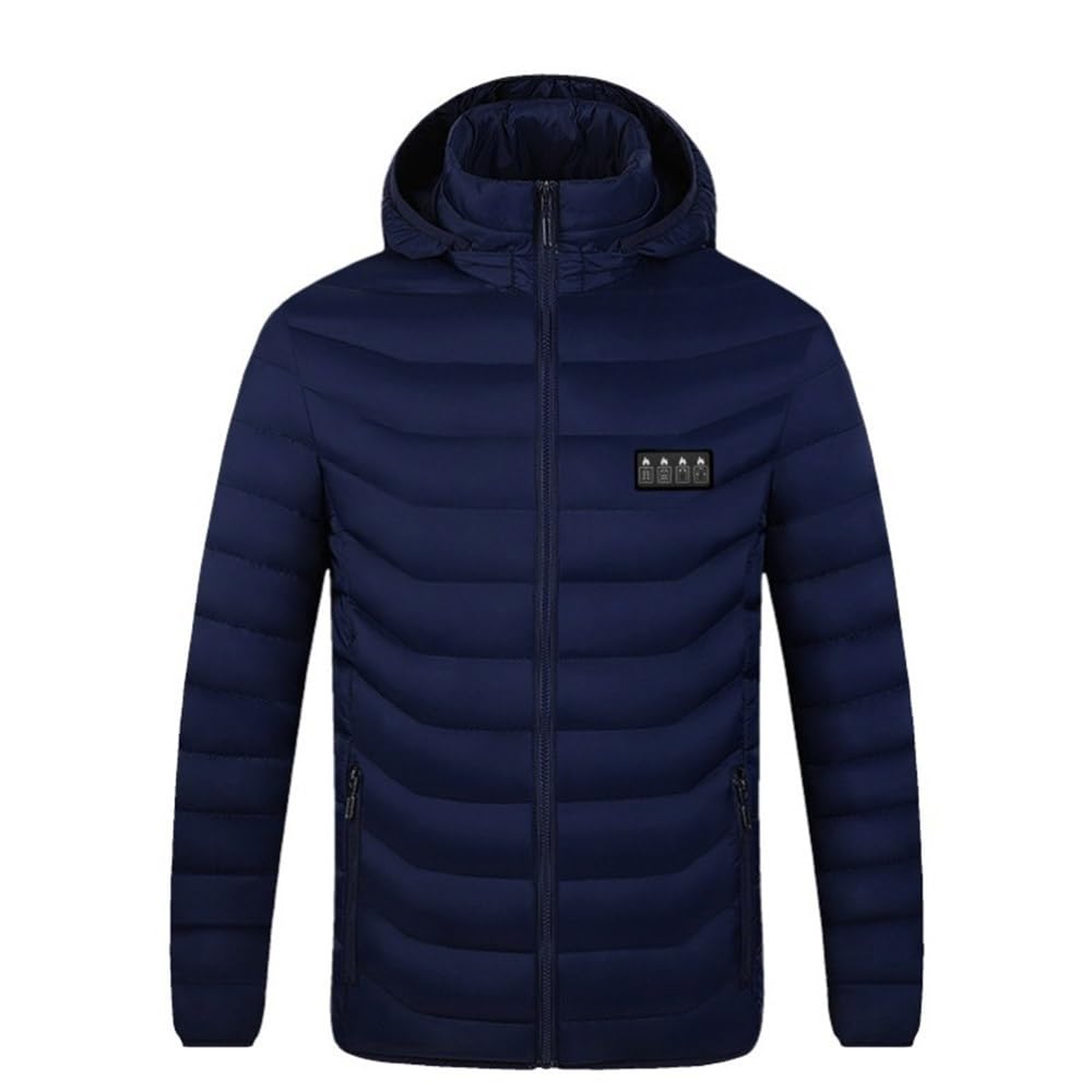 Cappotto Riscaldato con Cappuccio, Giacca Riscaldata a 21 Zone di Riscaldamento for Uomo e Donna, Gilet Riscaldato con Ricarica USB Piumino Caldo con Cappuccio for Pesca Moto Caccia Sci Campeggio