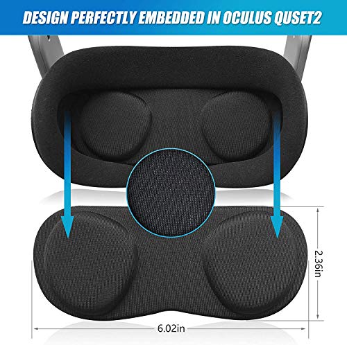 Esimen Capa de proteção de lente VR para Oculus Quest 2 Protetor de lente com aderência de polegar A