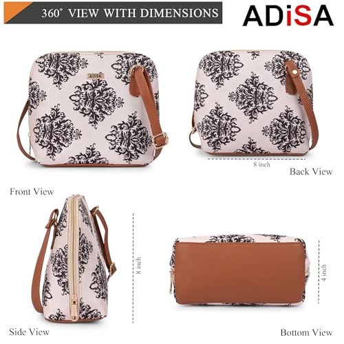 Image of ADISA Women Girls Floral Print Faux Leather Sling Bag Crossbody