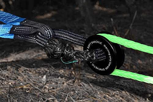 Bneen Soft Shackle Recovery Kit, 7/16" X 22" Light Weight Soft Shackle, 48000Lbs Breaking Strength Recovery Ring For Sailing Suv Off Road Towing Atv #TOP1