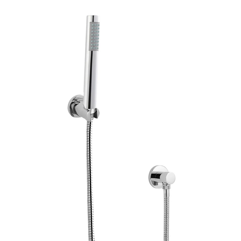 Milano Chrome Mirage Pencil Hand Shower Handset Hose Wall Bracket Outlet Elbow