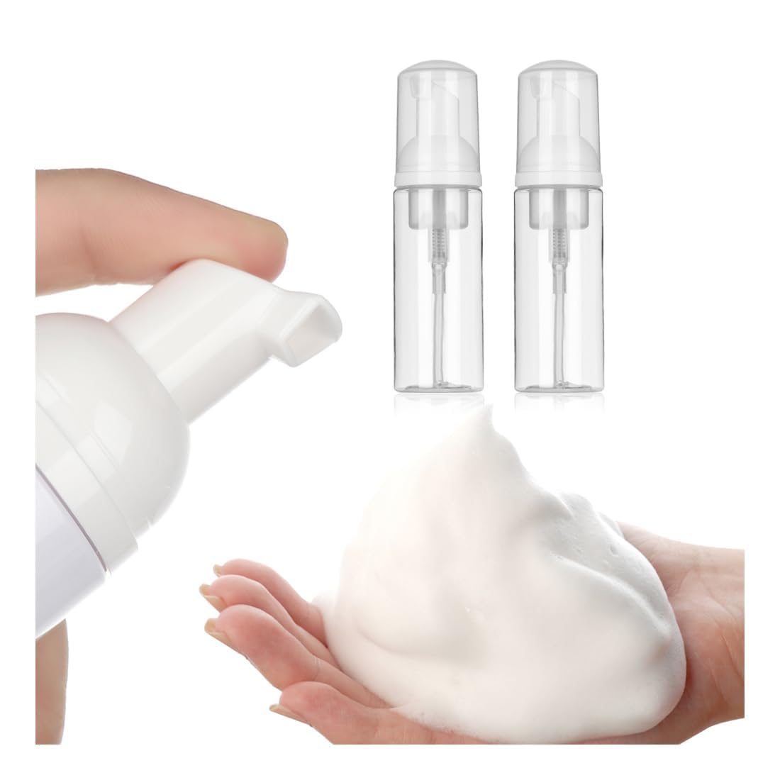 Amazon｜2個 泡ポンプボトル 透明 携帯用 泡立てポンプボトル 空ボトル