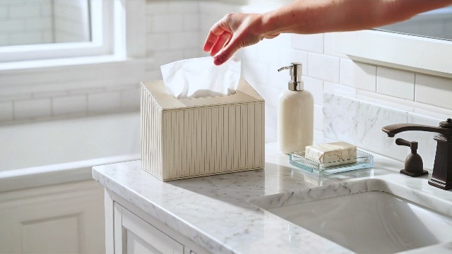 Amazon.com - Fanousy Hand Towel Box Cover Holder,PU Leather Hand