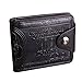 LUI SUI-Men Us Dollar Bill Wallet Billfold Leather Credit Card Photo Holder (Black)