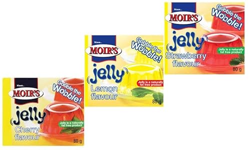 MOIR'S Jelly Powder Variety Pack, Strawberry, Cherry, Lemon, 80g each