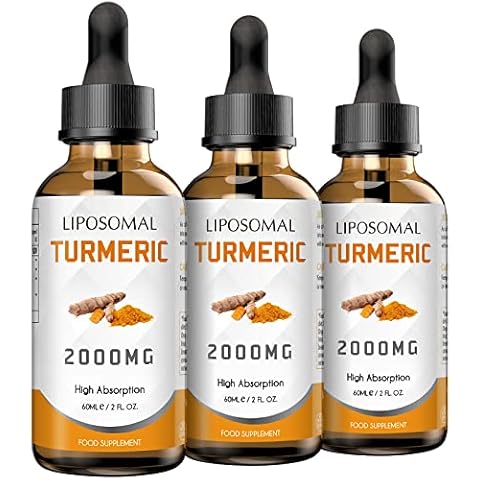 Curcumin Liposomal 60ml Liquid | Daily Dose 2000 mg Curcumin | High Bioavailability | with Black Pepper for Best Absorption | Natural Immune Support (6 Oz) Cover