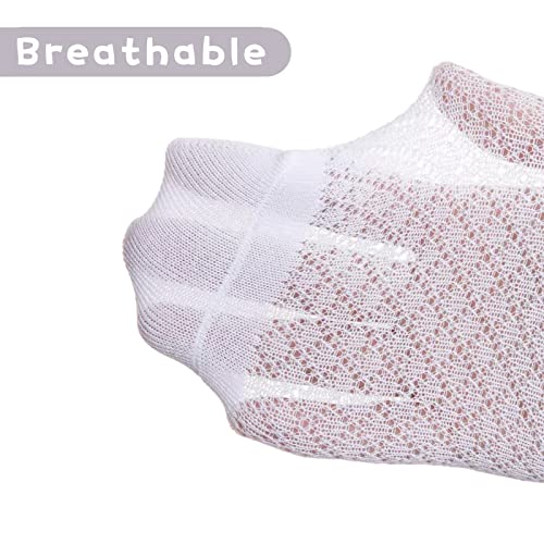 Looching 4/5 Pair Baby Girls Eyelet Ruffle Cotton Lace Socks White Princess Dress Socks For Toddler Kids Child 1-10 Years2