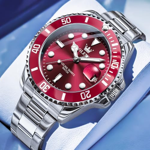 Image of OLEVS Luxury Watches for Men Big Stainless Steel Waterproof Quartz Analog