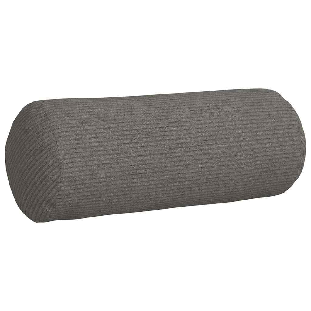 Poduszki bolster zestaw 2 szt., jasnoszare, Ø 15 x 40 cm, z miękkiego materiału sztruksowego, cylindryczne, do salonu, sypialni, komfort wewnątrz