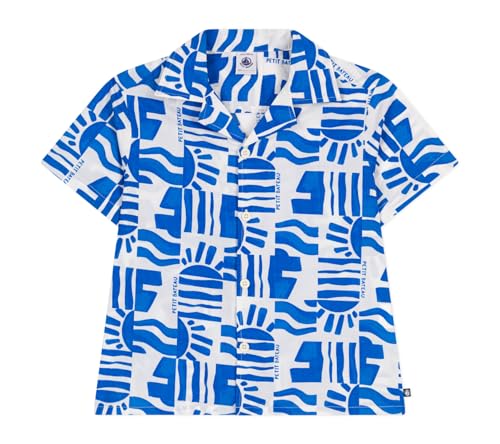 Petit Bateau A0CJB Camisa Manga Corta, Marshmallow/Porcelana, 8 ANS para Niños