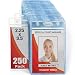 MIFFLIN Plastic Waterproof ID Badge Holders (Clear, 3.5x2.25 Inch, 250 Pack), Vertical Hanging Name Card Holder with Zipper, Resealable Bulk Nametag Holders