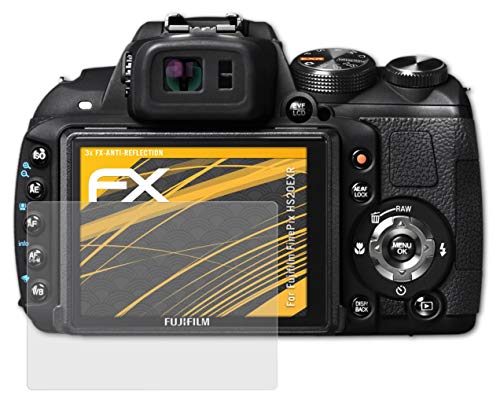 atFoliX Screen Protector compatible with Fujifilm FinePix HS20EXR Screen Protection Film, anti-reflective and shock-absorbing FX Protector Film (3X)