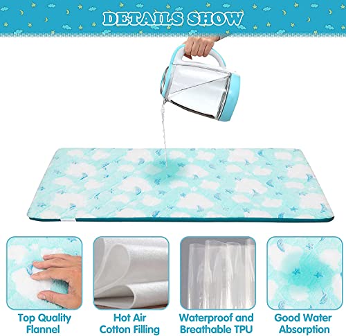 Expawlorer Dog Crate Pad For Small Dogs - Soft Waterproof Dog Bed Mats For Sleeping, Washable Breathable Dog Crate Bed Kennel Pad For Small Animals Cat Kitty Kitten Blue #TOP2