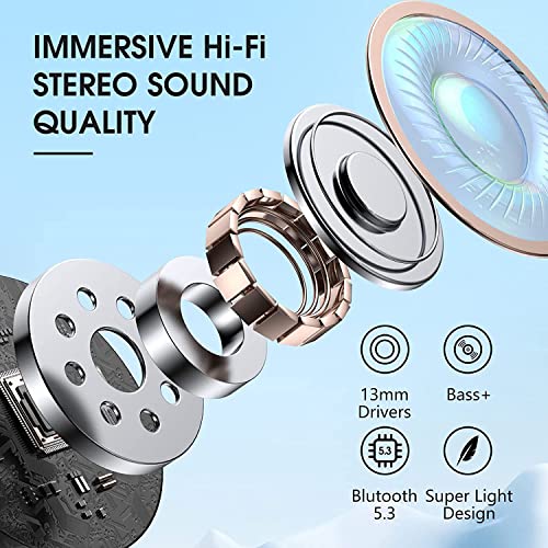 Cuffie bluetooth,auricolari bluetooth 5. 3 con custodia di ricarica,connessione automatica,cancellazione rumore,comandi touch,cuffie senza fili in ear con mic enc,cuffiette wireless per android/ios
