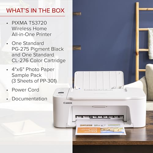 Canon PIXMA TS3720 Wireless All-in-One Printer for Basic Home Printing, White - image 5