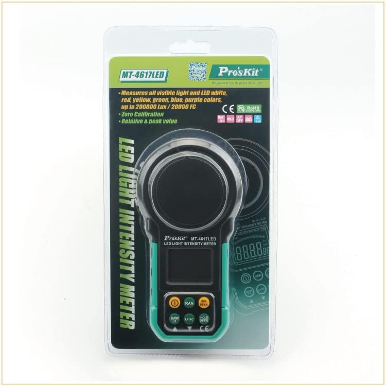 Miniatura 5 de Medidor de intensidad de luz Pro'sKit MT-4617LED Instrumento de medición de iluminación LED Fotómetro Instrumento de medición Medidor de brillo
