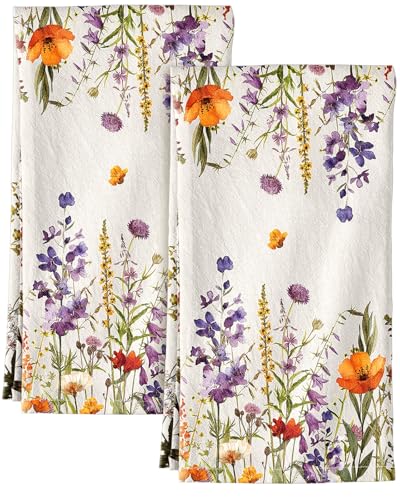 Miss Adola Flour Sack Kitchen Towels Set of 2, Wildflower