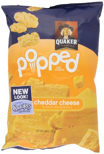 Quaker Quakes Rice Snacks, Cheddar Cheese, 6.06oz Packages (Pack of 4)