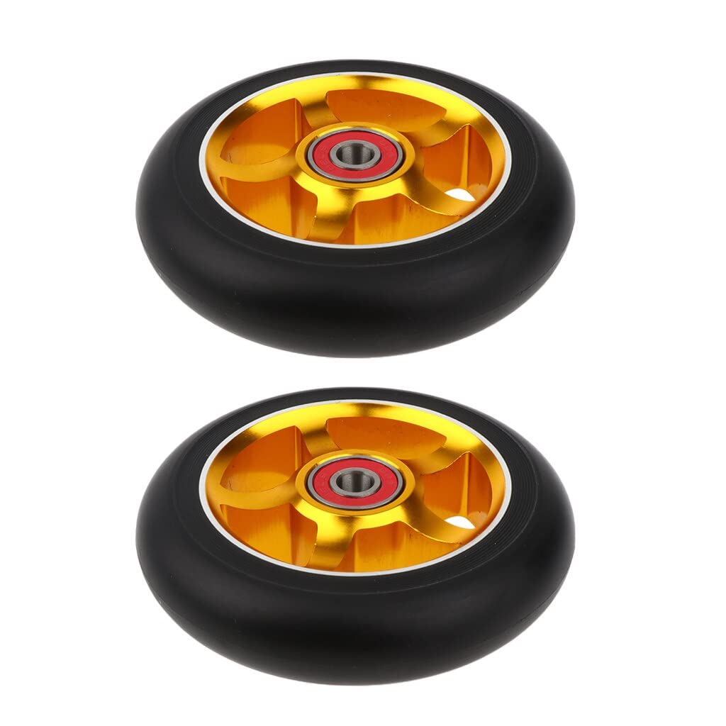Ruote Monopattino Freestyle 2pcs 100mm / 3.9 "Kick Scooter Scooter Scooter Ruote con cuscinetti Boccole Ruote Sostituzione Sostituzione Accessori for scooter 7 colori Ruote Monopattino Elettrico