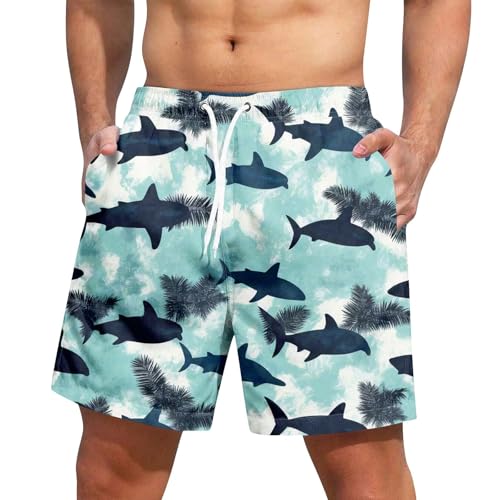 Vacation Beach Shorts for Men Casual Summer Drawstring Waist Lightweight Hawaiian Shorts Wih Pockets Hawaii Outfits