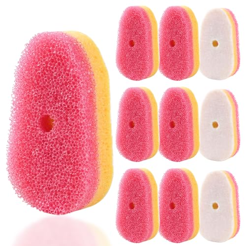 Sponge Refills for Scrub Daddy Dish Daddy - 10 Packs Dish Wand Refills Scrub Brush Replacement Heads Dish Brush Replacement Head for Kitchen Cleaning Pink (Only Sponge Heads)