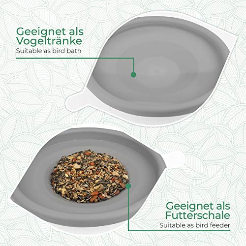 WILDLIFE FRIEND Vogelbad, hangend voor balkonleuningen, vorstbestendig, vogelbad, balkon, (diameter 30 cm), XL vogelbad tuin voor wilde vogels, waterbad voor vogels - Image 3