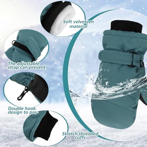 Image of Geyoga 4 Pairs Kids Mittens Waterproof Ski Gloves Boys Girl Warm Snow Winter Mittens for Kids Toddler Outdoor Activities