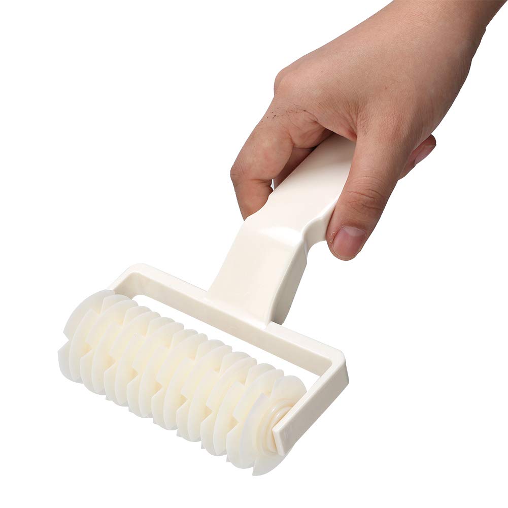 Rullo Tagliapasta Per Reticolo Qivine - In Acciaio Inox Con Manico Legno, Per Biscotti, Torte, Pane - Foto 8