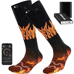Heated Socks for Men Women – 2022 Upgraded Rechargeable Electric Heated Socks-Unisex Powered Cold Weather Heat Socks for Outdoor Riding Camping Hiking Motorcycle Skiing Warm Winter Socks