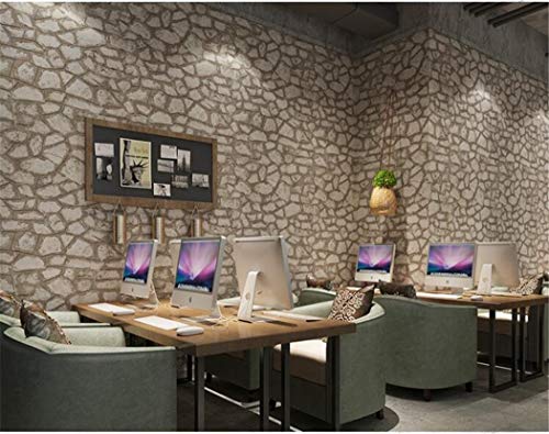 Parati Wallpaper 3D Adesivi Parete Muralescarta Da Parati Grigia Del Mattone Dell'Oggetto D'Antiquariato Del Ristorante Del Negozio Dell'Abbigliamento Della Carta Da Parati Del Vento Del Modello Del Vecchio Mattone Di Marmo Antico