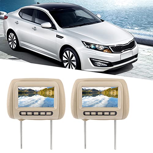 Astibym ASTIBYMGZ5W201S96 2Pcs Universal 7In Hd Car Headrest Lcd Video Player Control Mp5 Display Brown Car Player Headrest Display thumb #1